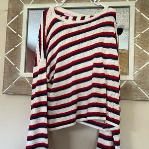 NEVER WORN! Size XL Pink Lilly patriotic stripe sweater set